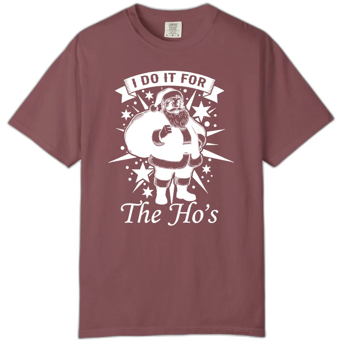 Santa For The Ho's Graphic Comfort Color in Brick