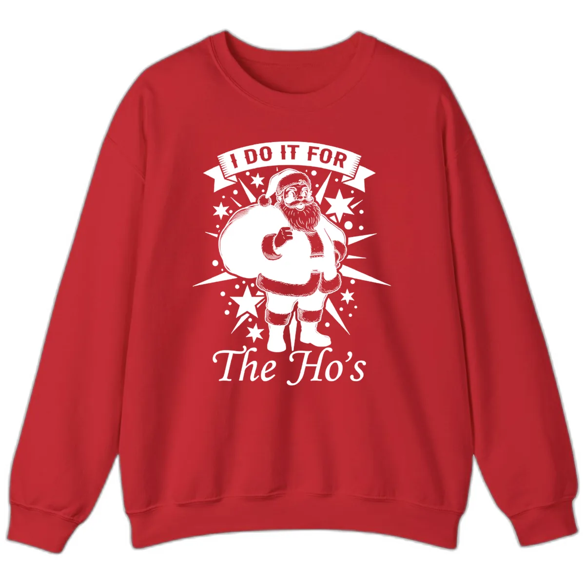 Santa For The Ho's Graphic Sweatshirt in Red