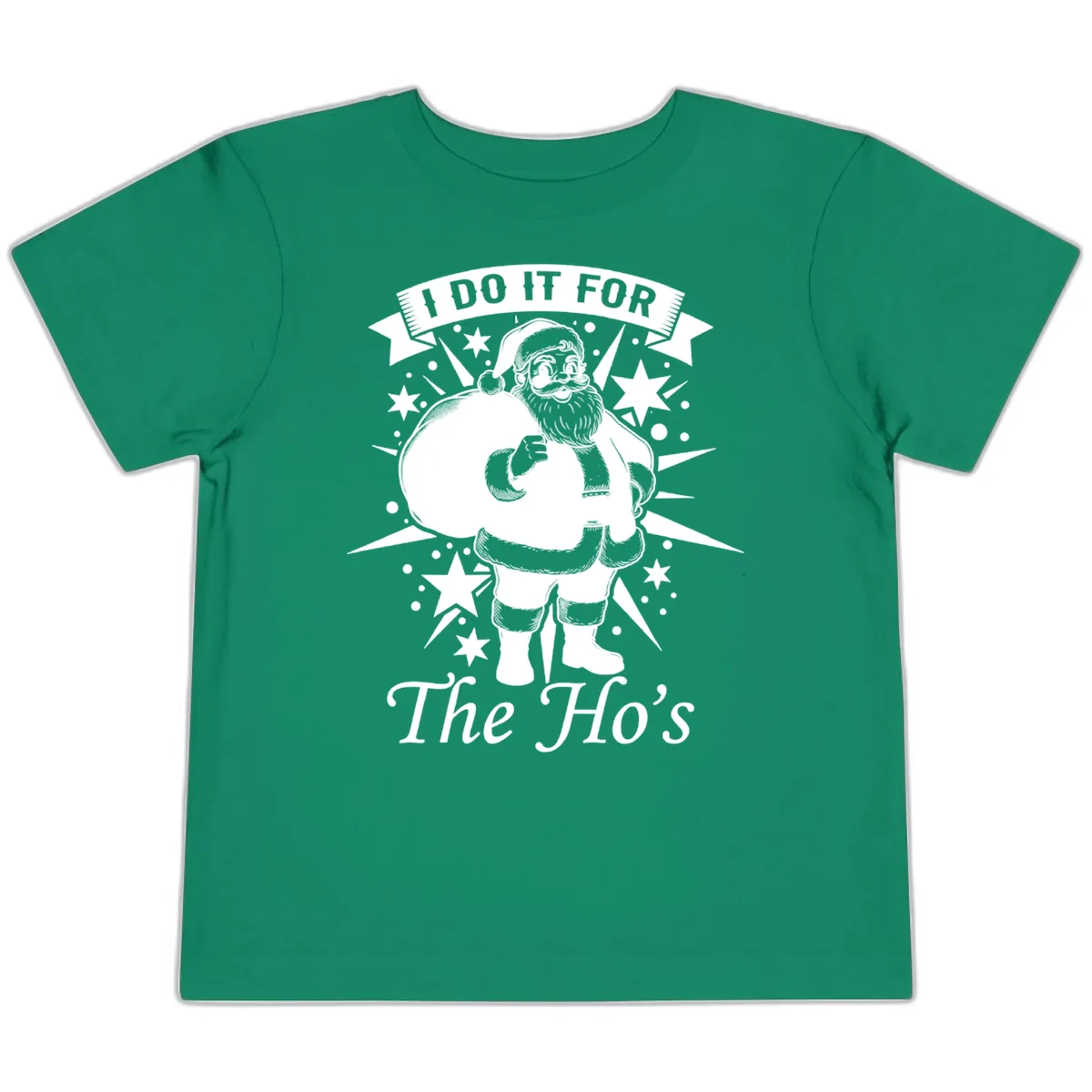 Santa For The Ho's Graphic Toddler T-Shirt in Kelly
