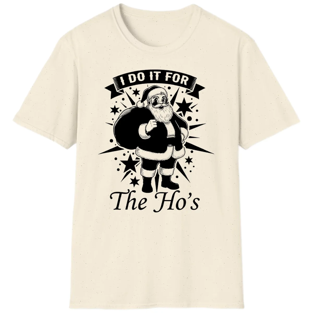 Santa For The Ho's Graphic T-Shirt in Natural