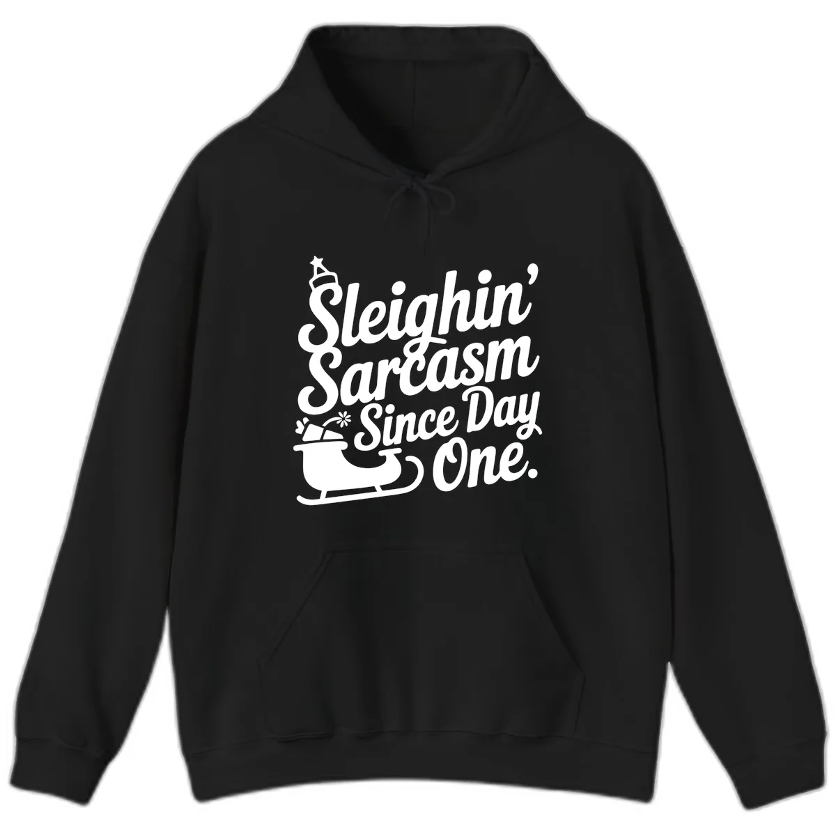 Sarcasm Since Day One Graphic Hoodie in Black