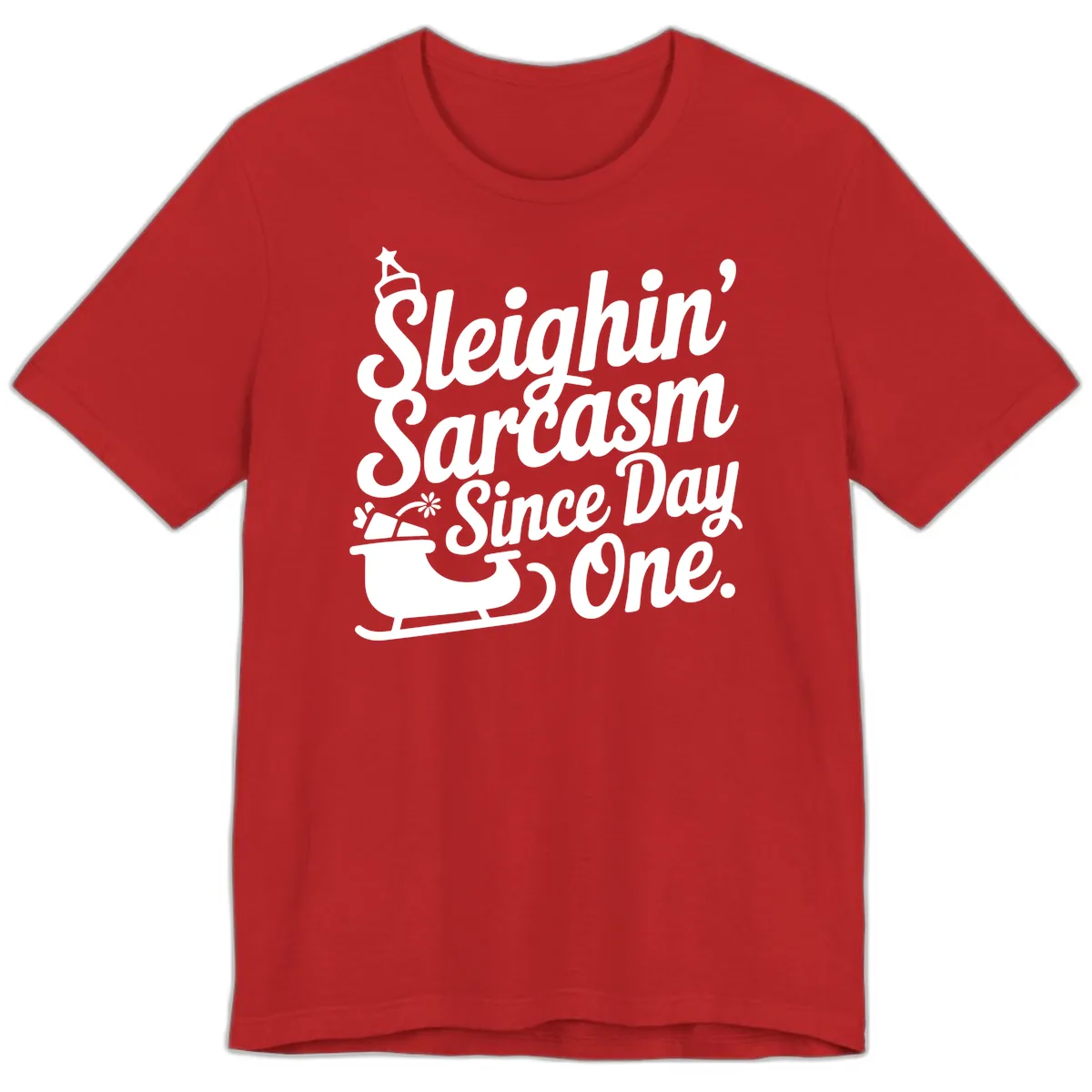 Sarcasm Since Day One Graphic Premium T-Shirt in Red