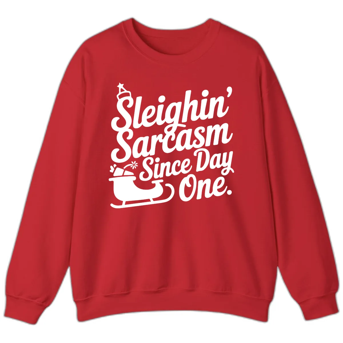 Sarcasm Since Day One Graphic Sweatshirt in Red