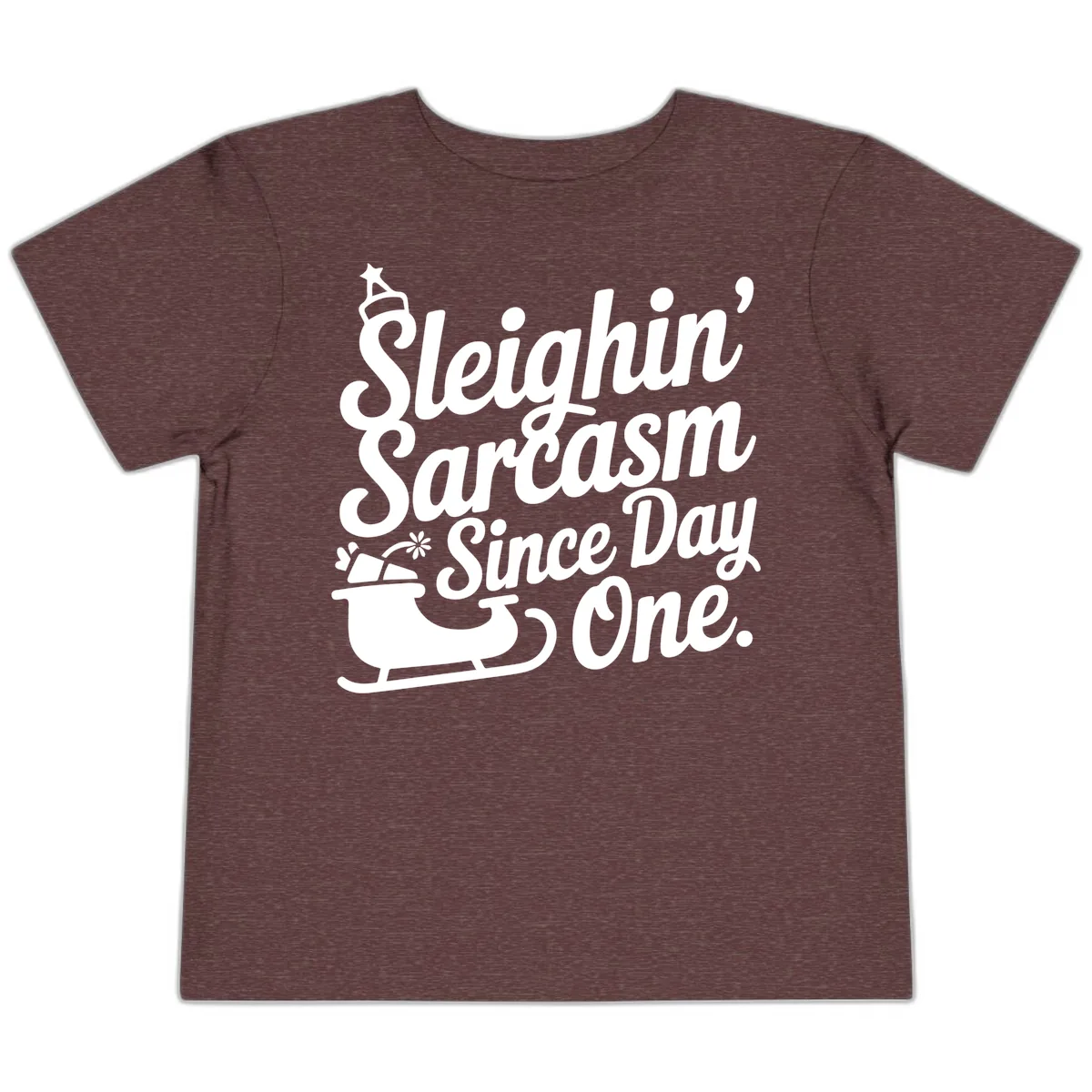 Sarcasm Since Day One Graphic Toddler T-Shirt in Heather Maroon