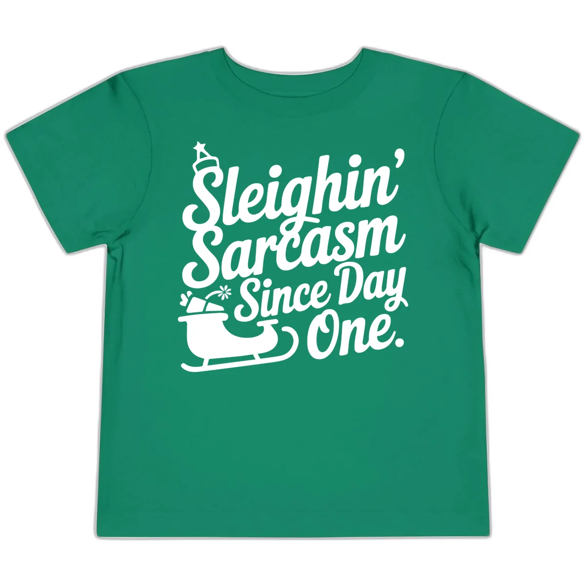Sarcasm Since Day One Graphic Toddler T-Shirt in Kelly