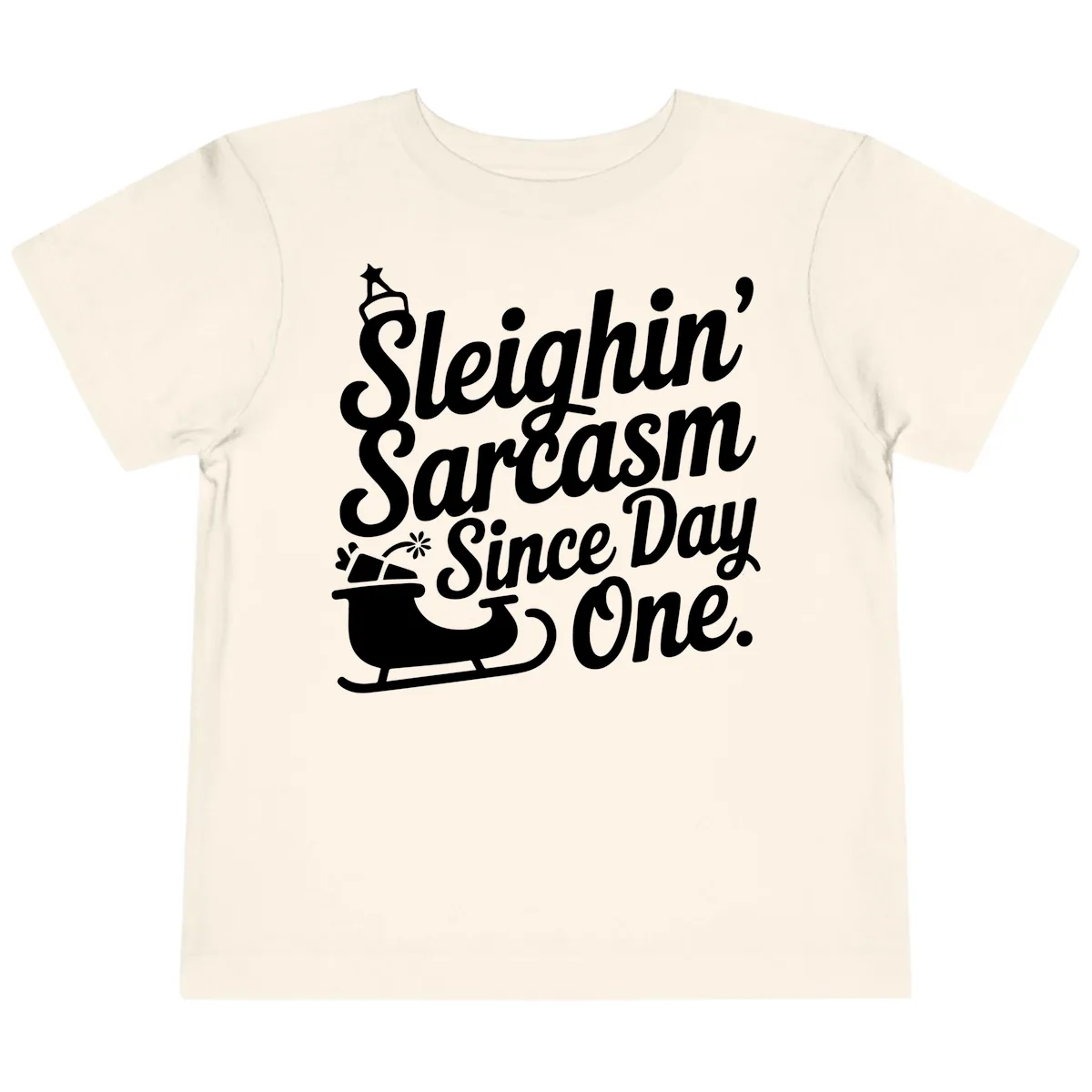 Sarcasm Since Day One Graphic Toddler T-Shirt in Natural