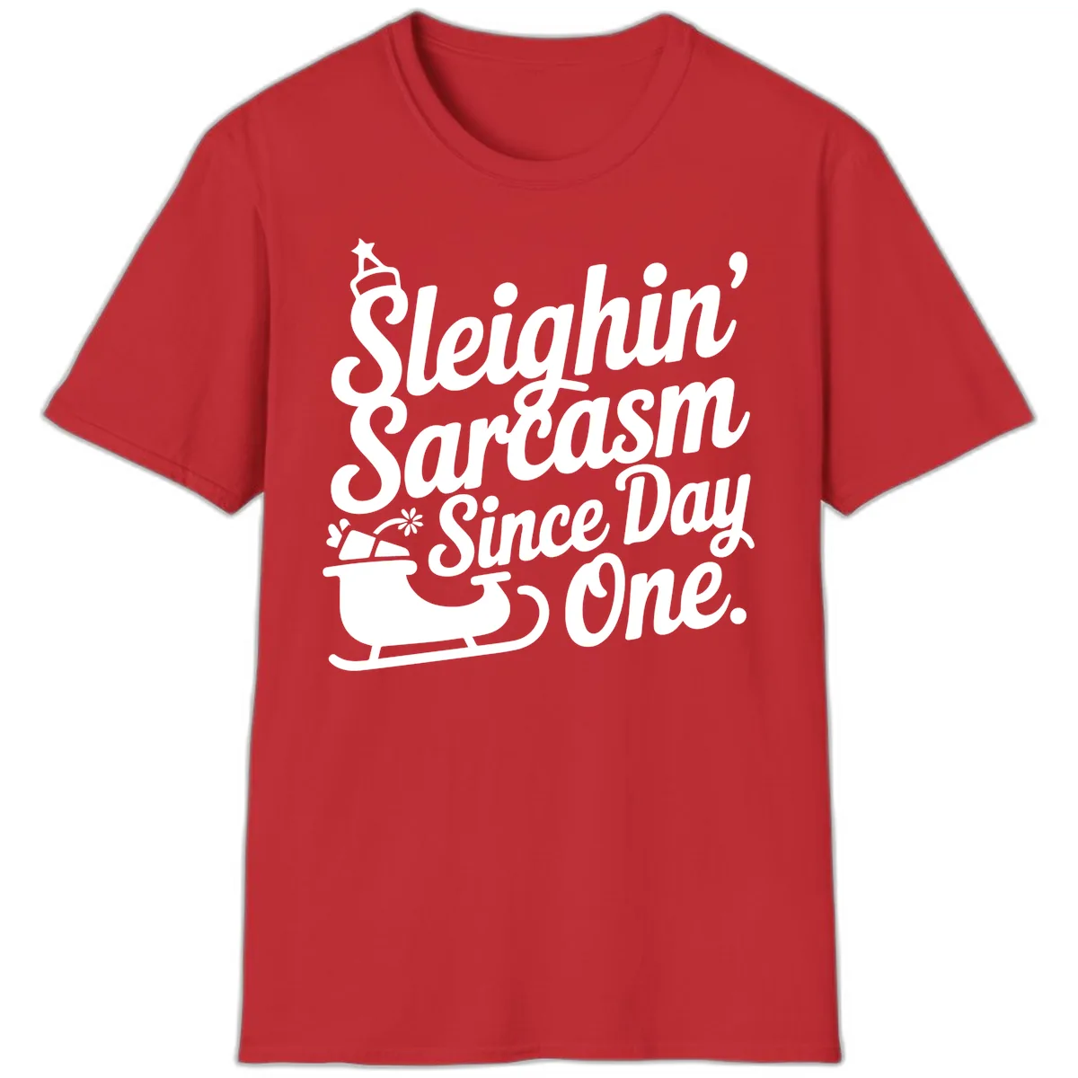 Sarcasm Since Day One Graphic T-Shirt in Red