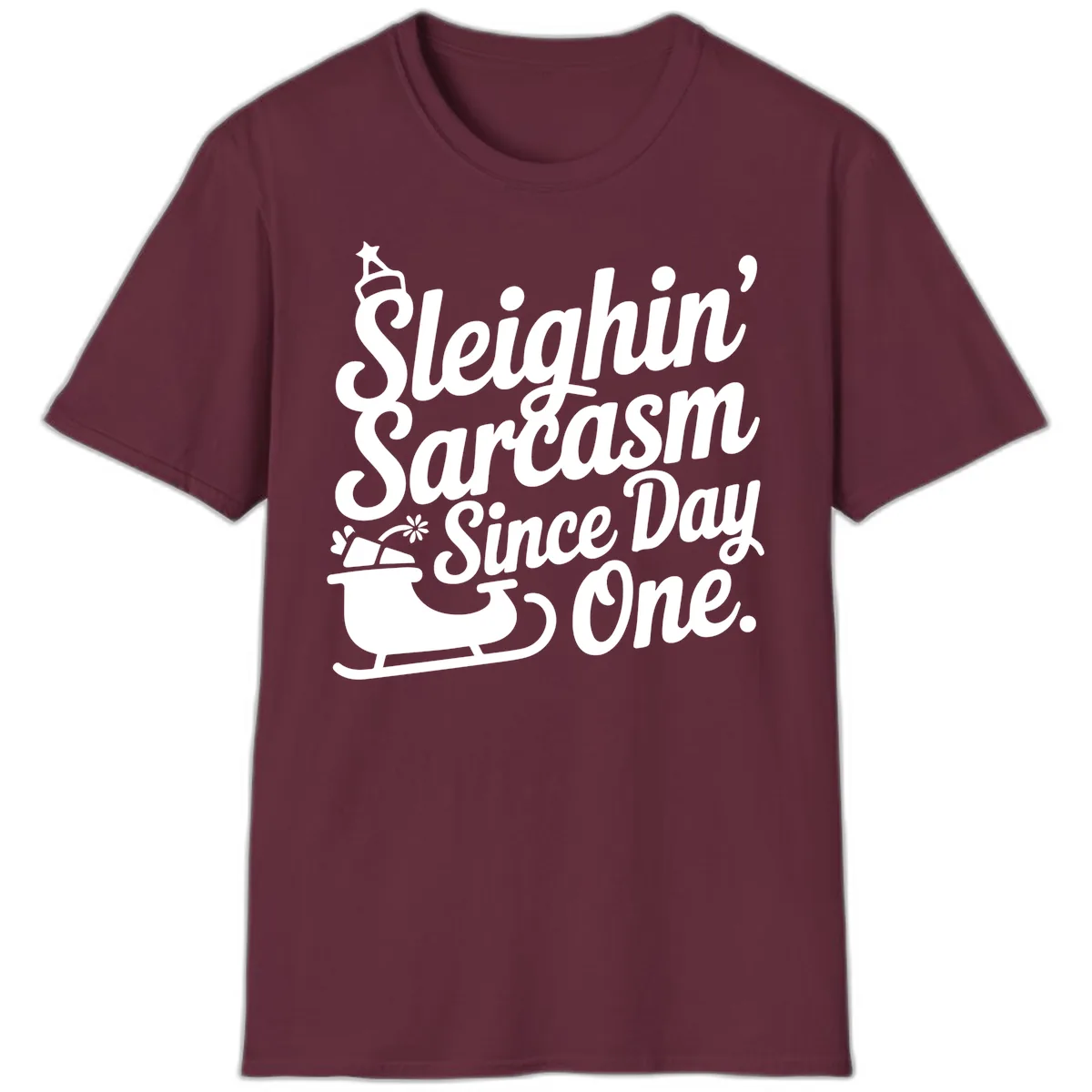 Sarcasm Since Day One Graphic T-Shirt in Maroon