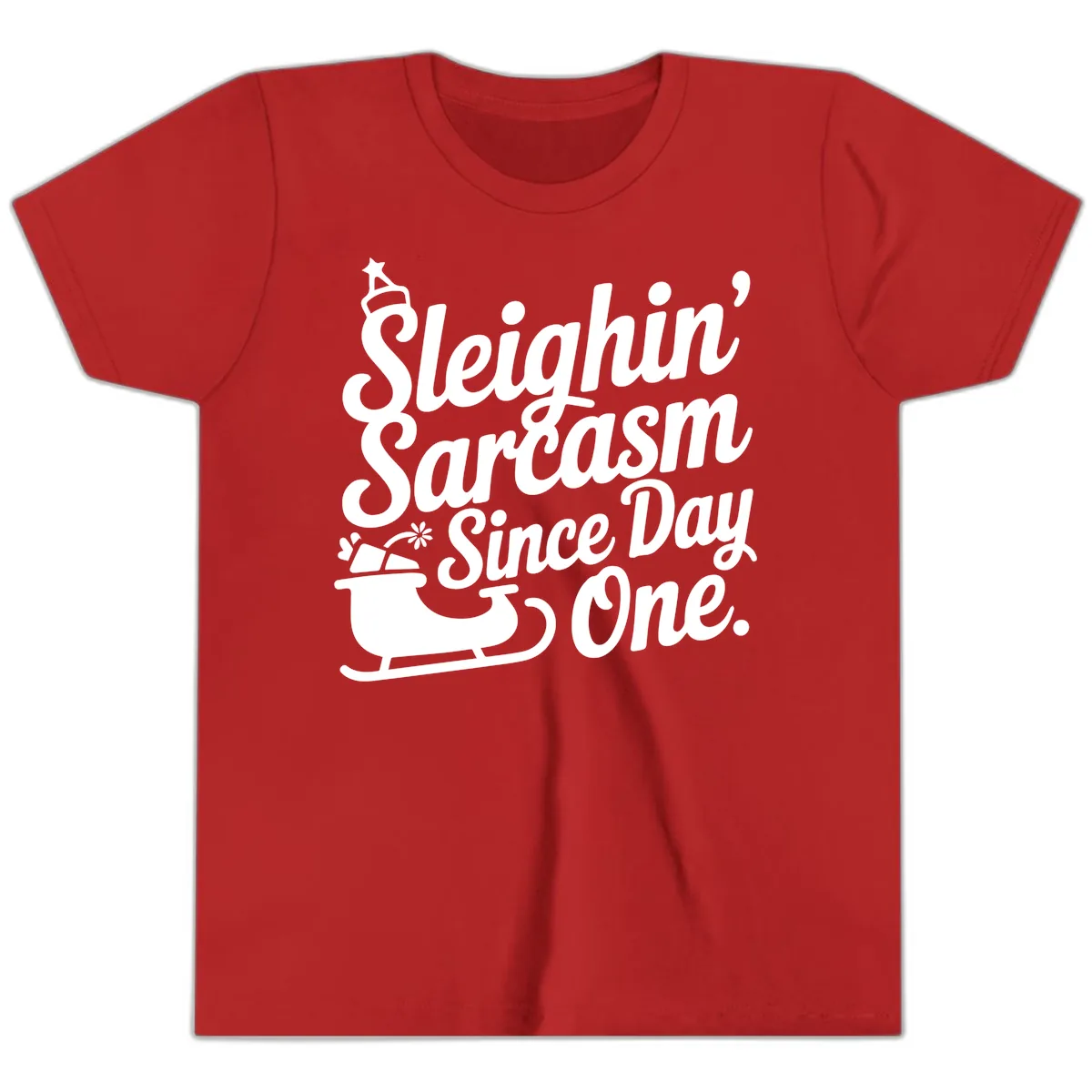 Sarcasm Since Day One Graphic Youth T-Shirt in Red