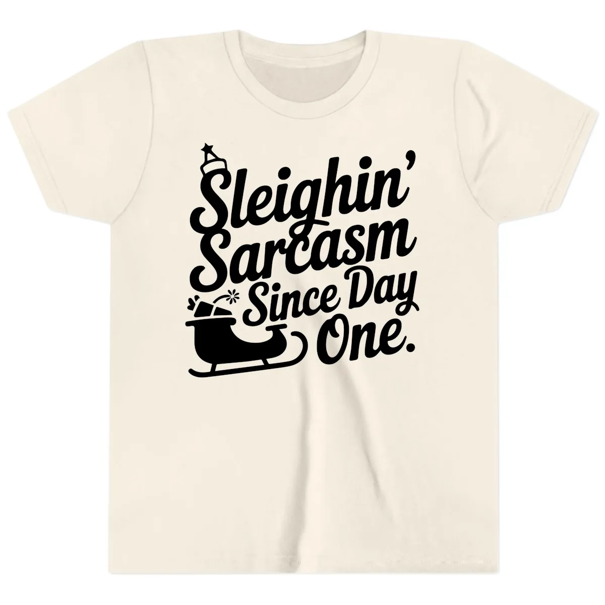 Sarcasm Since Day One Graphic Youth T-Shirt in Natural