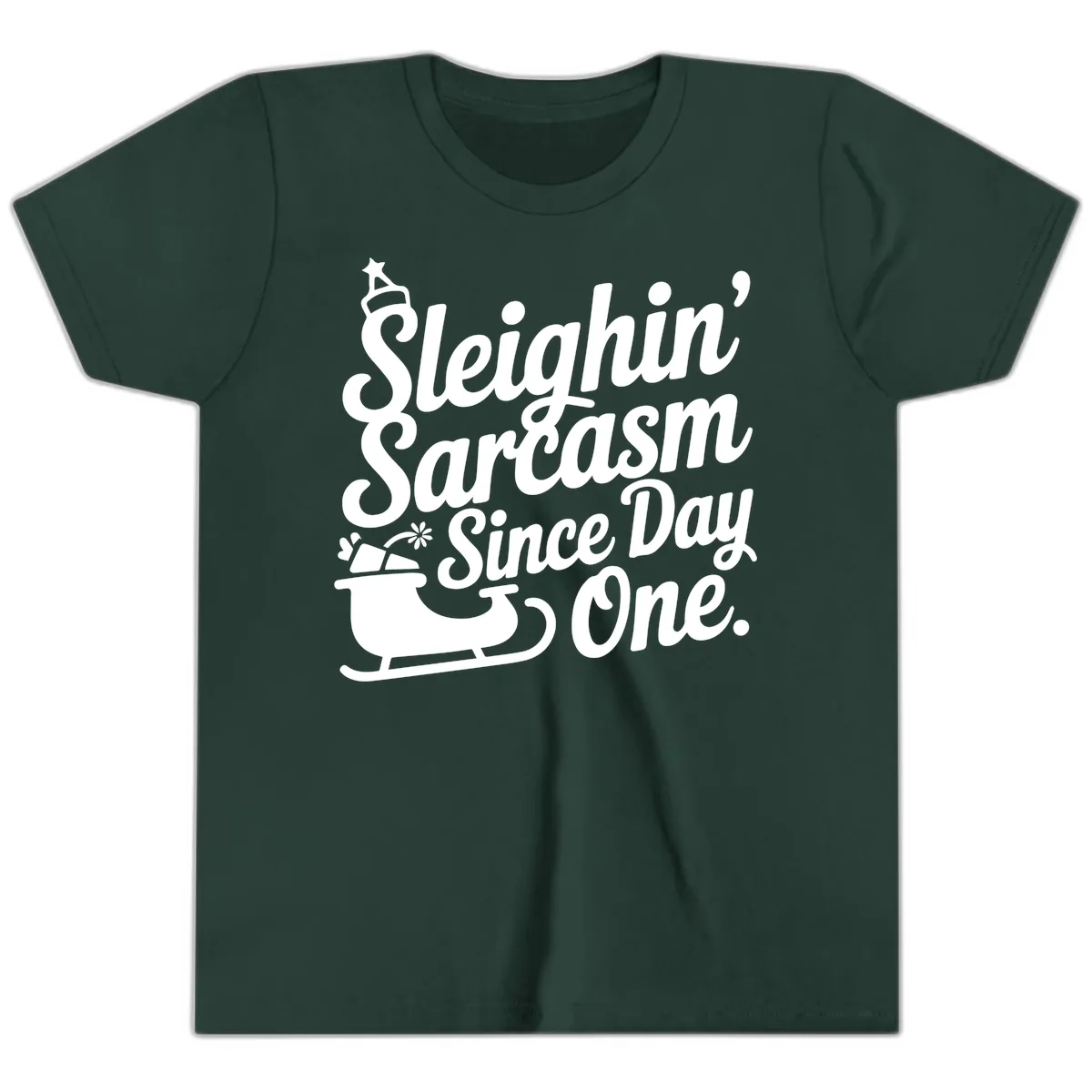 Sarcasm Since Day One Graphic Youth T-Shirt in Forest