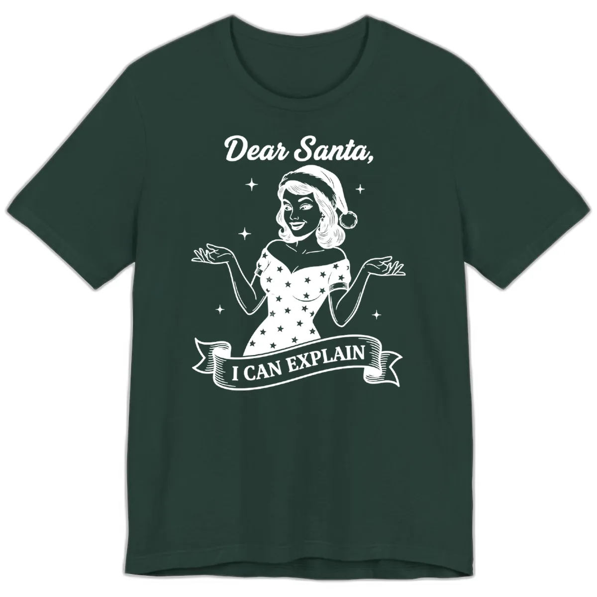 Dear Santa I Can Explain Design Premium T-Shirt in Forest