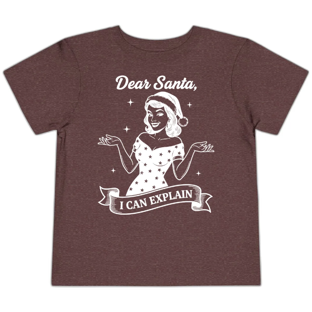 Dear Santa I Can Explain Design Toddler T-Shirt in Heather Maroon