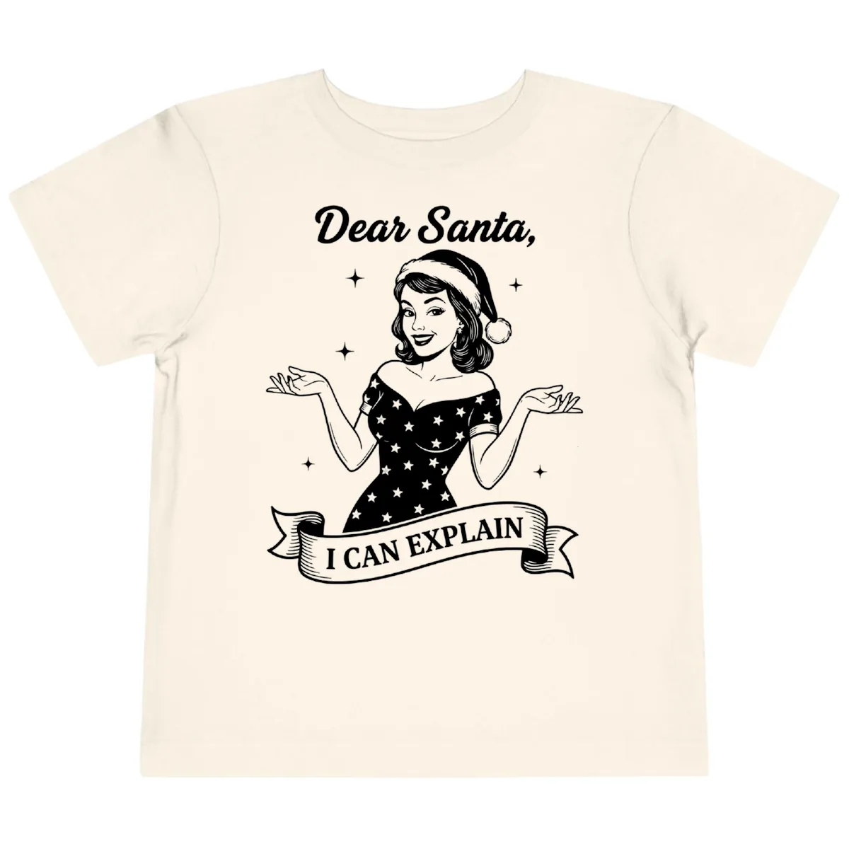 Dear Santa I Can Explain Design Toddler T-Shirt in Natural