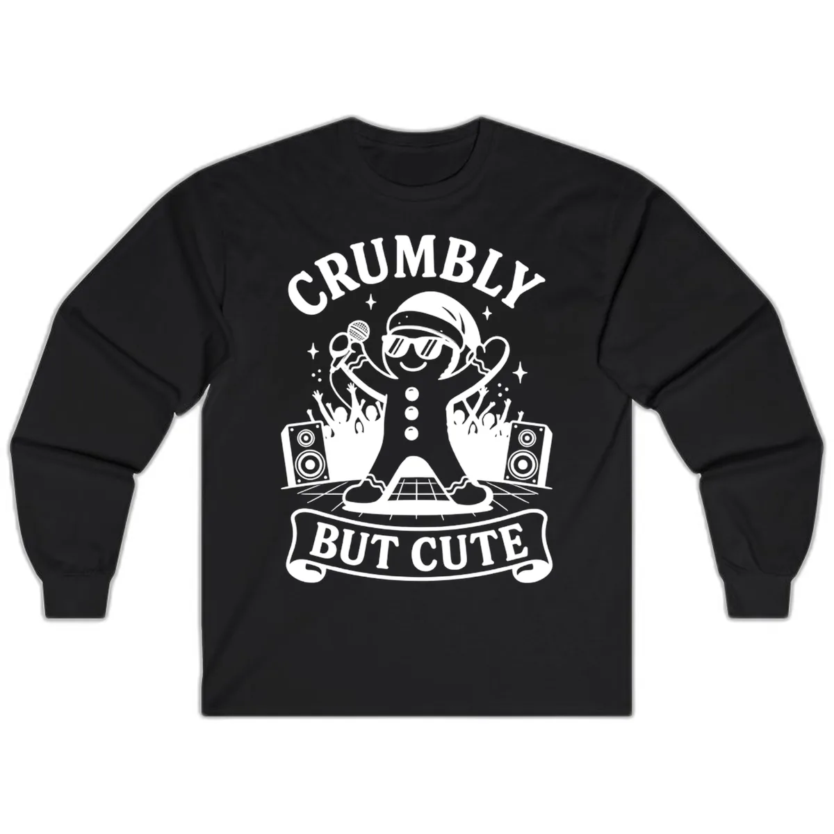 Crumbly But Cute Gingerbread Singer Long Sleeve in Black