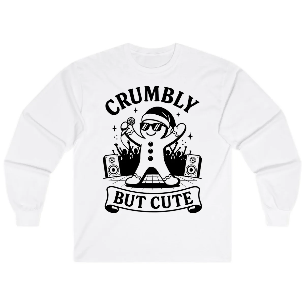 Crumbly But Cute Gingerbread Singer Long Sleeve in White