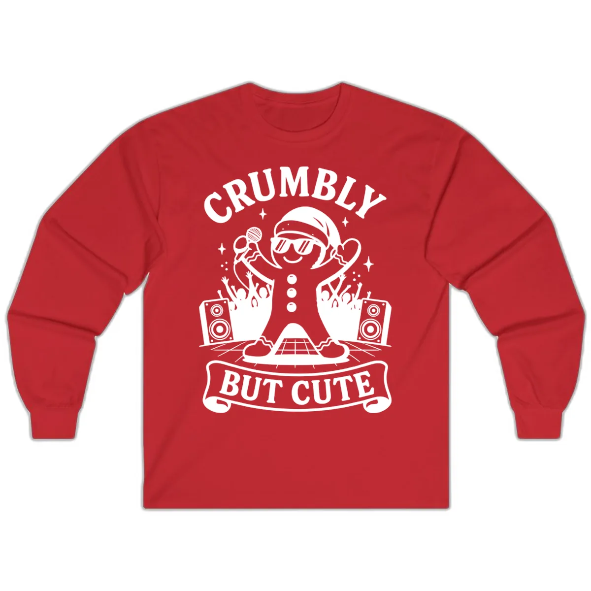 Crumbly But Cute Gingerbread Singer Long Sleeve in Red
