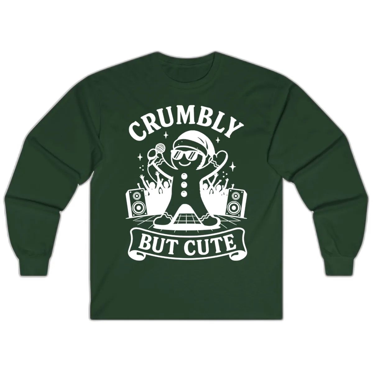 Crumbly But Cute Gingerbread Singer Long Sleeve in Forest Green