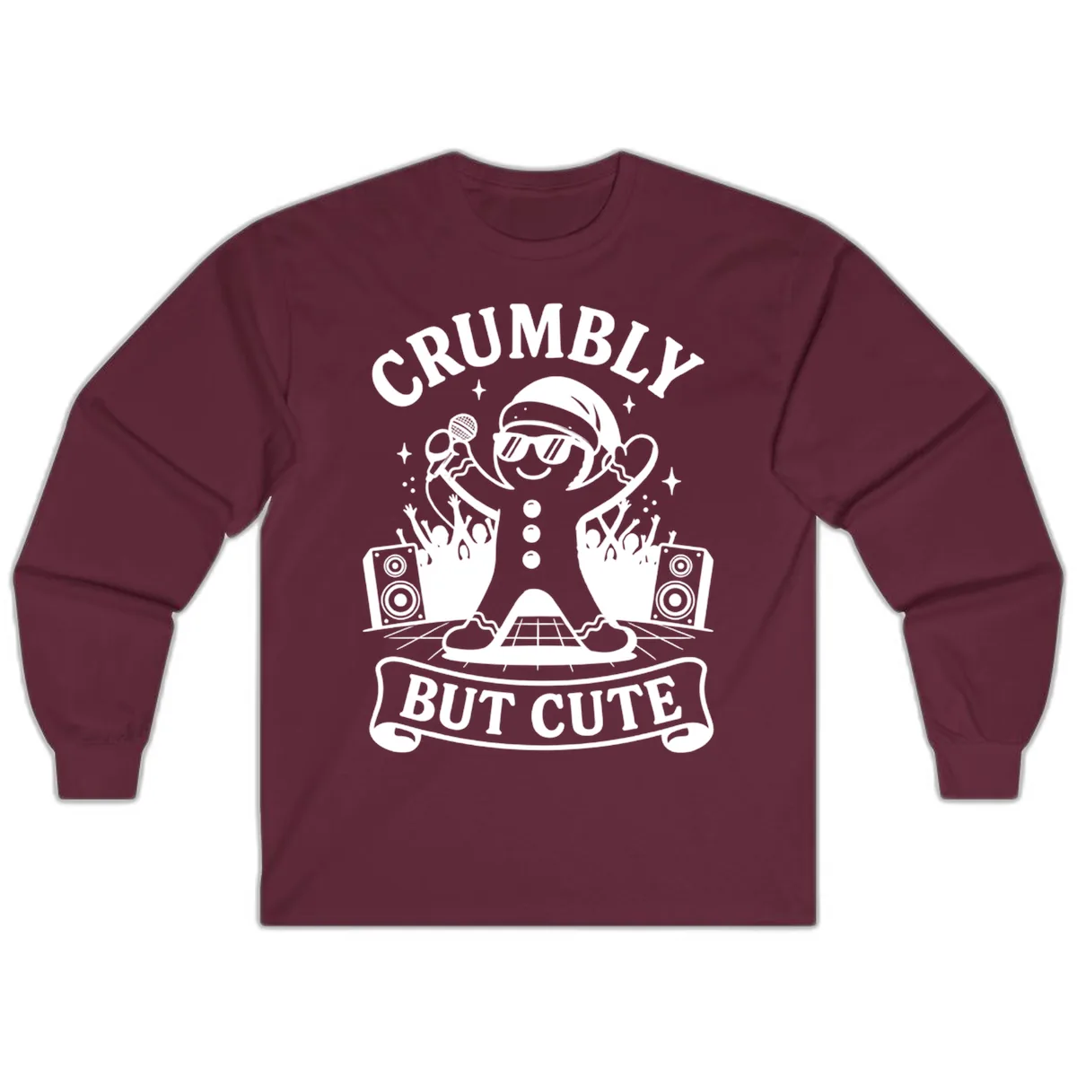 Crumbly But Cute Gingerbread Singer Long Sleeve in Maroon