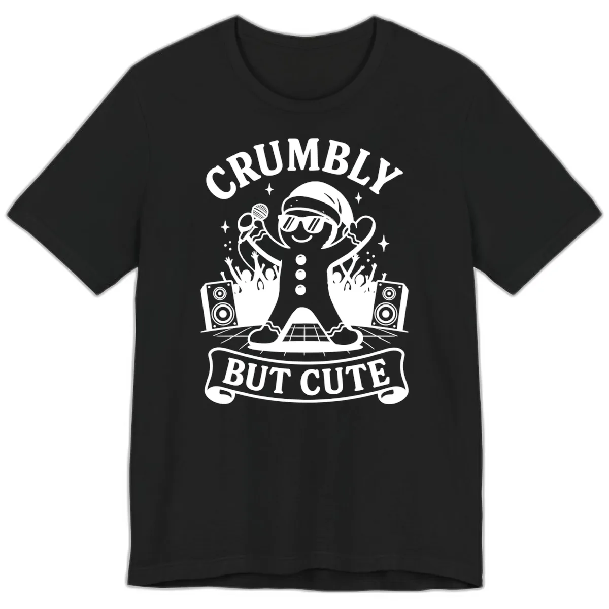 Crumbly But Cute Gingerbread Singer Premium T-Shirt in Black