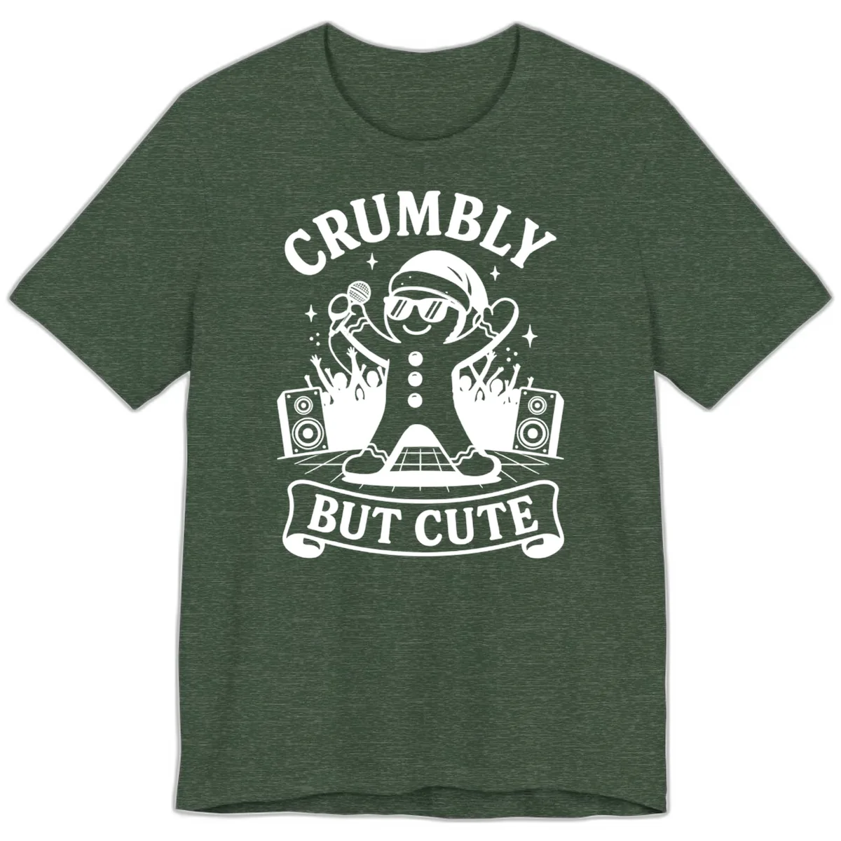 Crumbly But Cute Gingerbread Singer Premium T-Shirt in Heather Forest