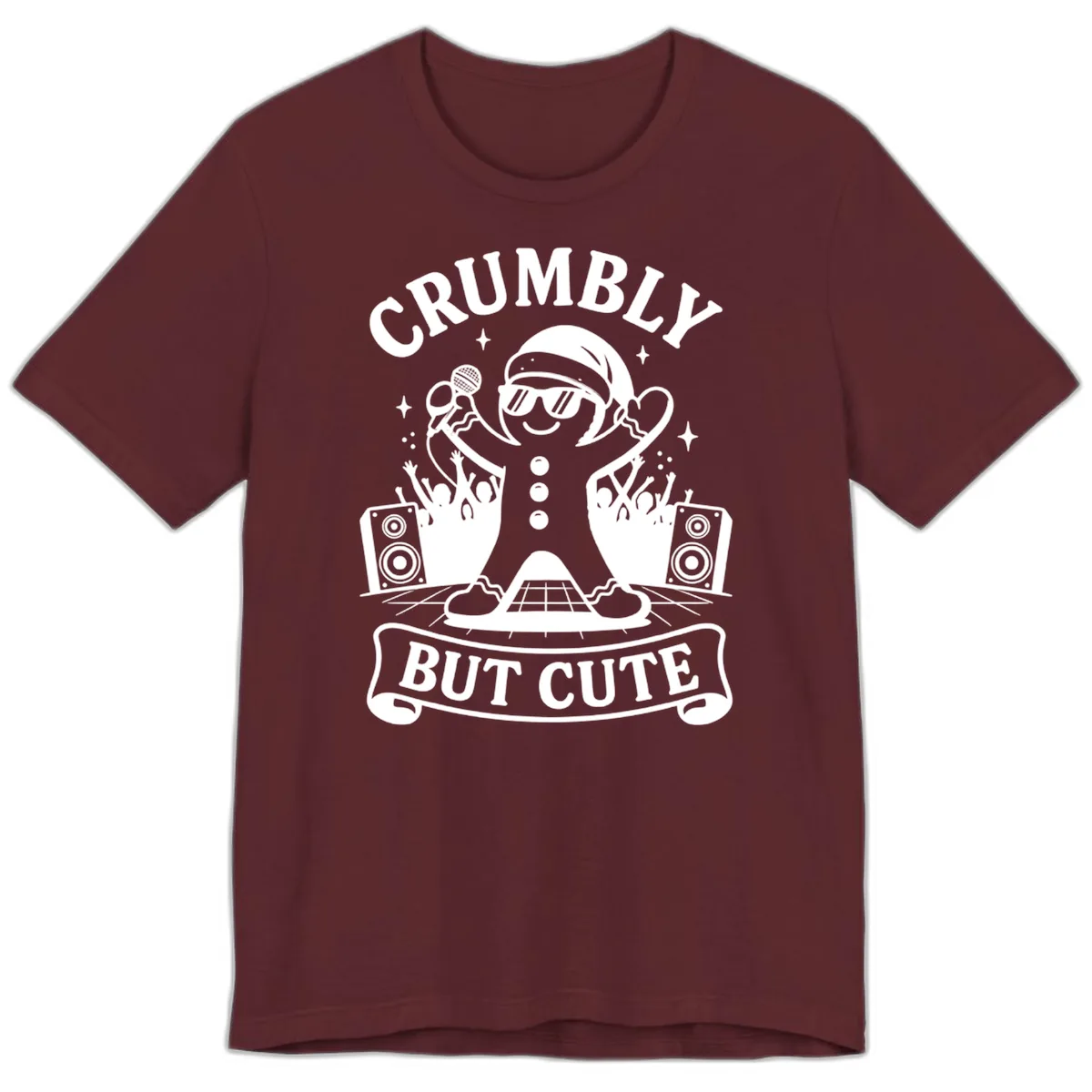 Crumbly But Cute Gingerbread Singer Premium T-Shirt in Maroon