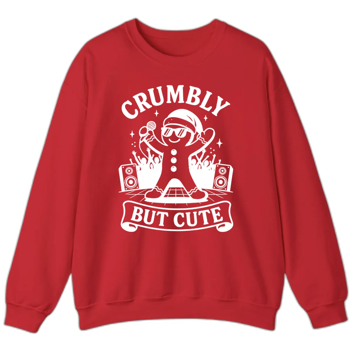 Crumbly But Cute Gingerbread Singer Sweatshirt in Red