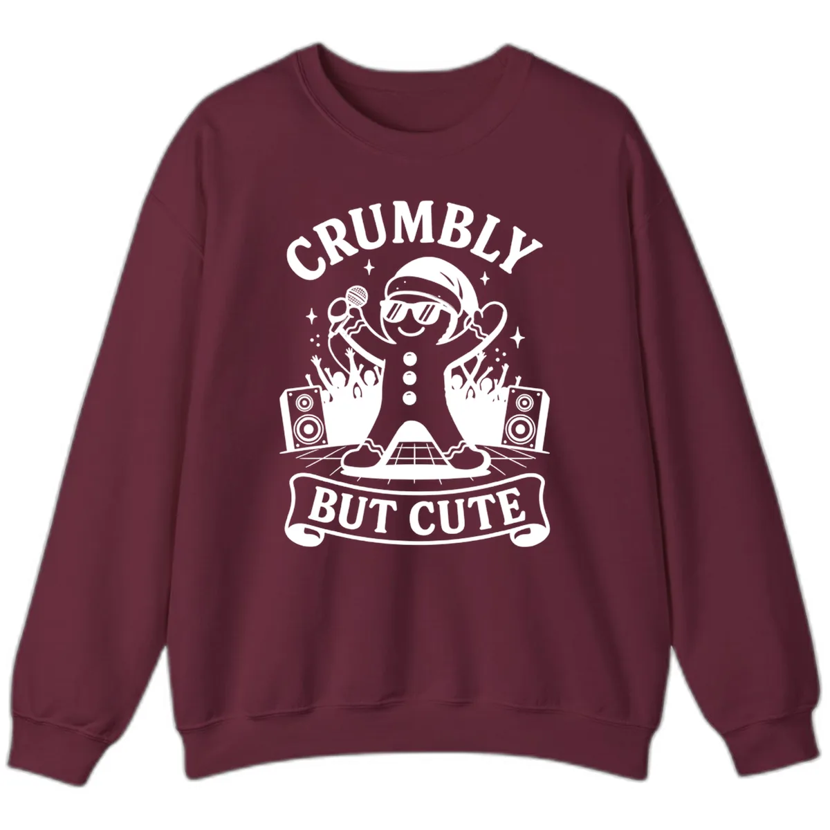 Crumbly But Cute Gingerbread Singer Sweatshirt in Maroon