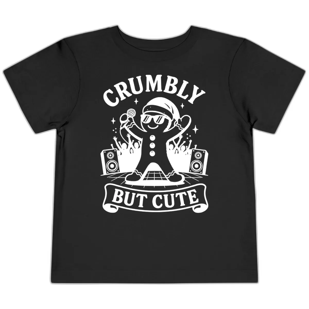 Crumbly But Cute Gingerbread Singer Toddler T-Shirt in Black