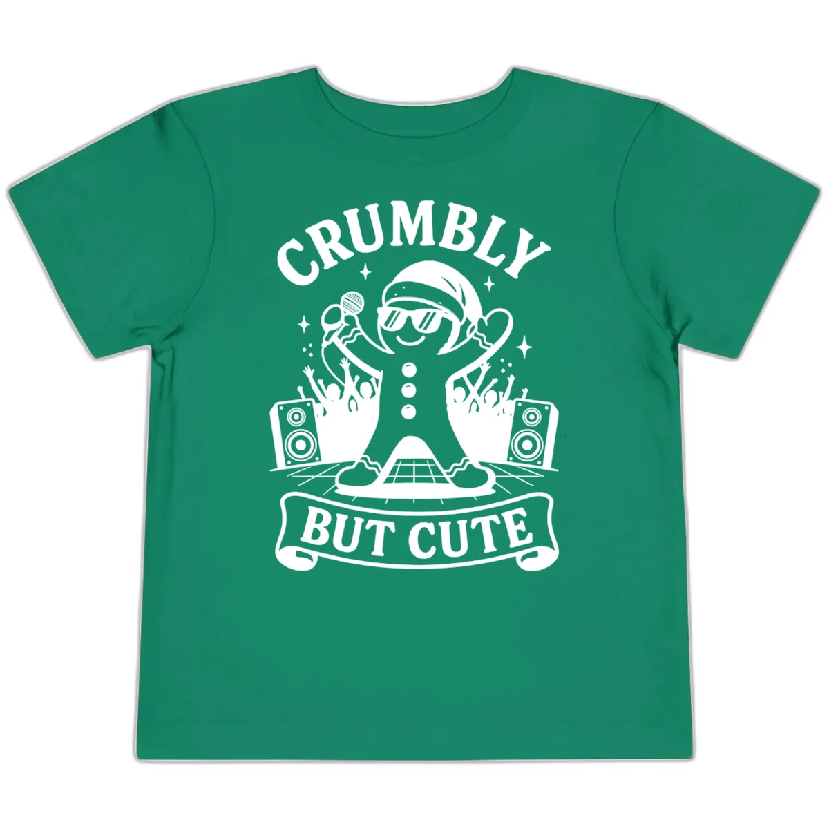 Crumbly But Cute Gingerbread Singer Toddler T-Shirt in Kelly