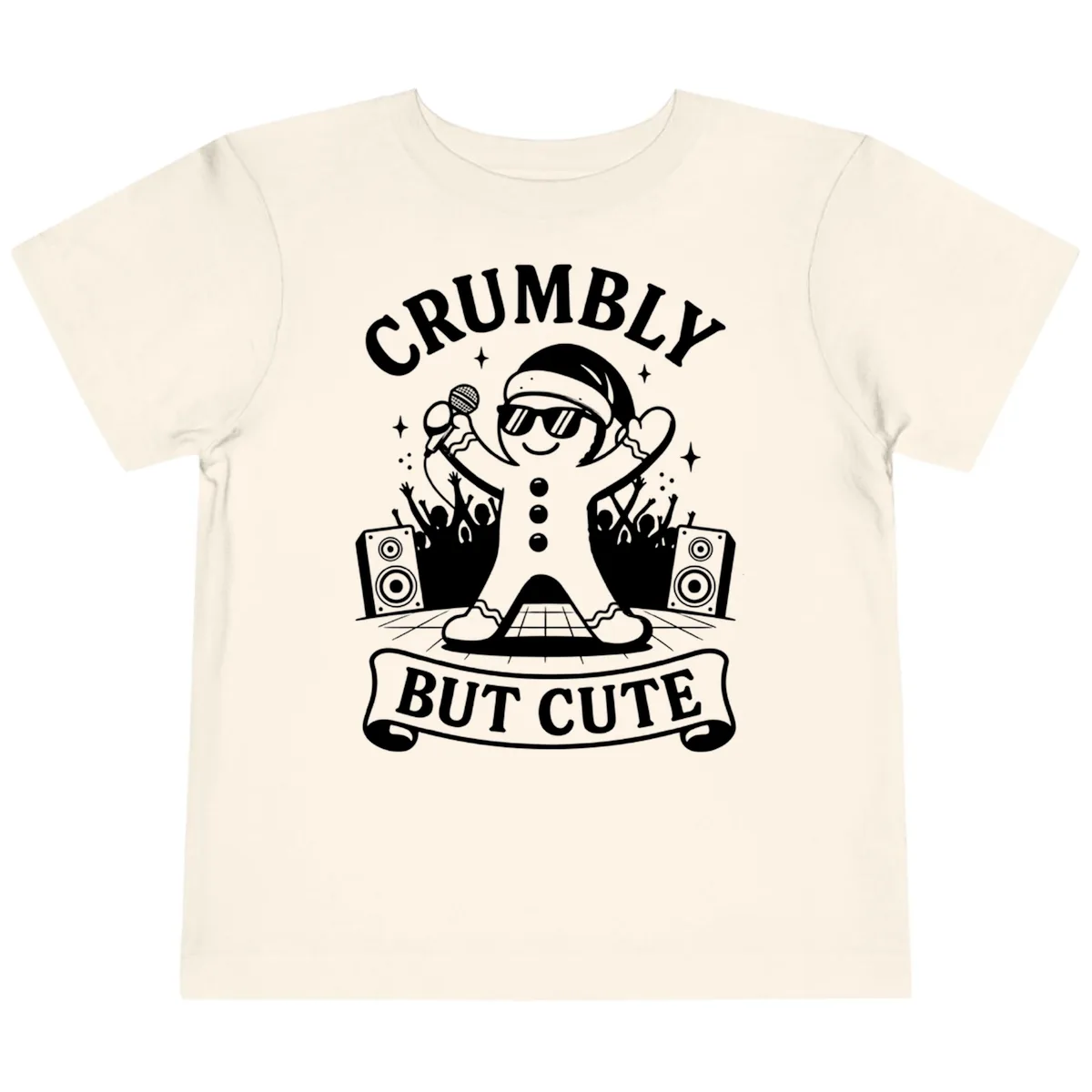 Crumbly But Cute Gingerbread Singer Toddler T-Shirt in Natural