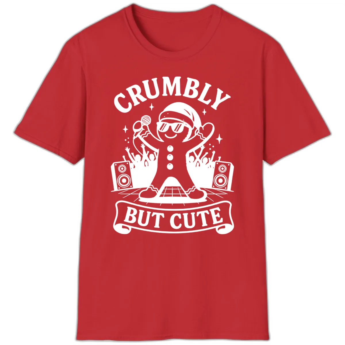 Crumbly But Cute Gingerbread Singer T-Shirt in Red