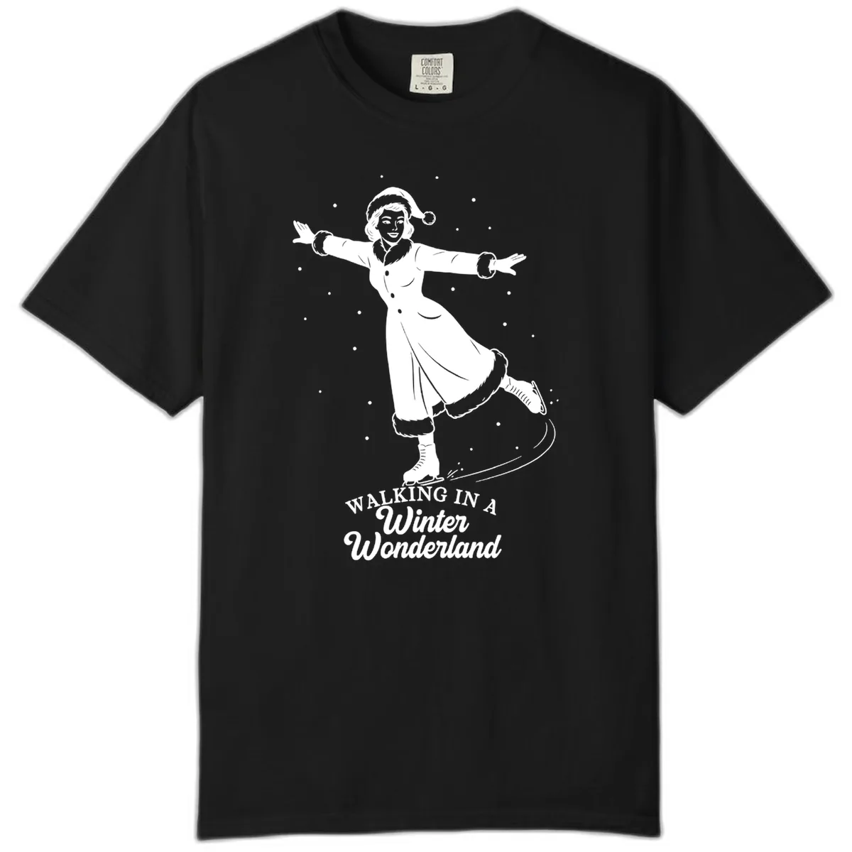 Skater In Winter Wonderland Comfort Color in Black