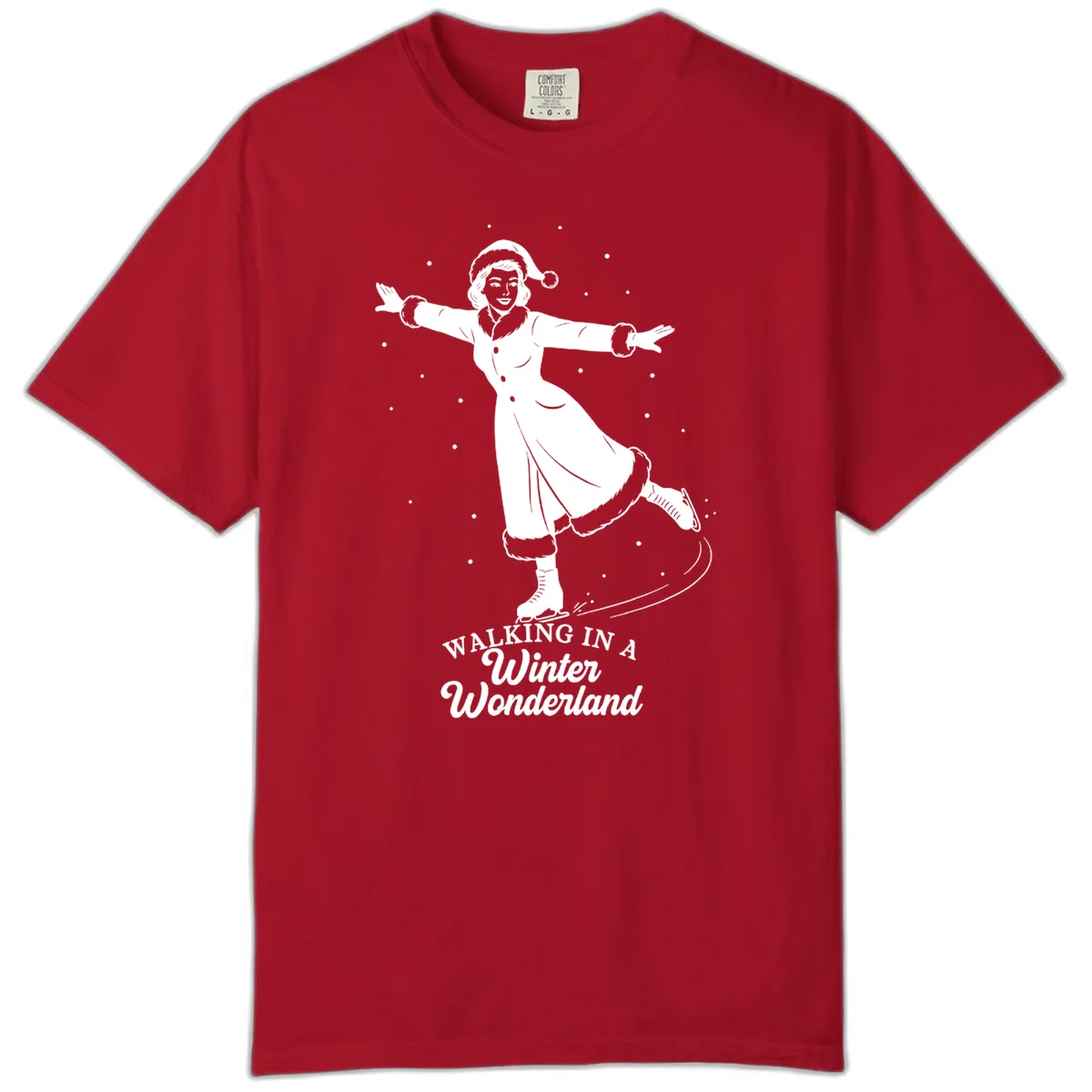 Skater In Winter Wonderland Comfort Color in Red