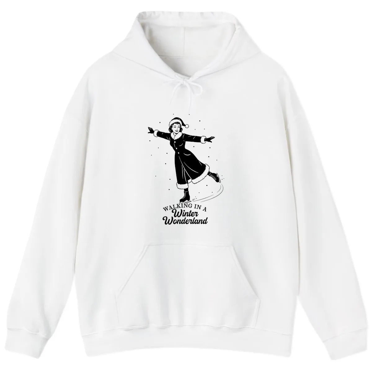 Skater In Winter Wonderland Hoodie in White
