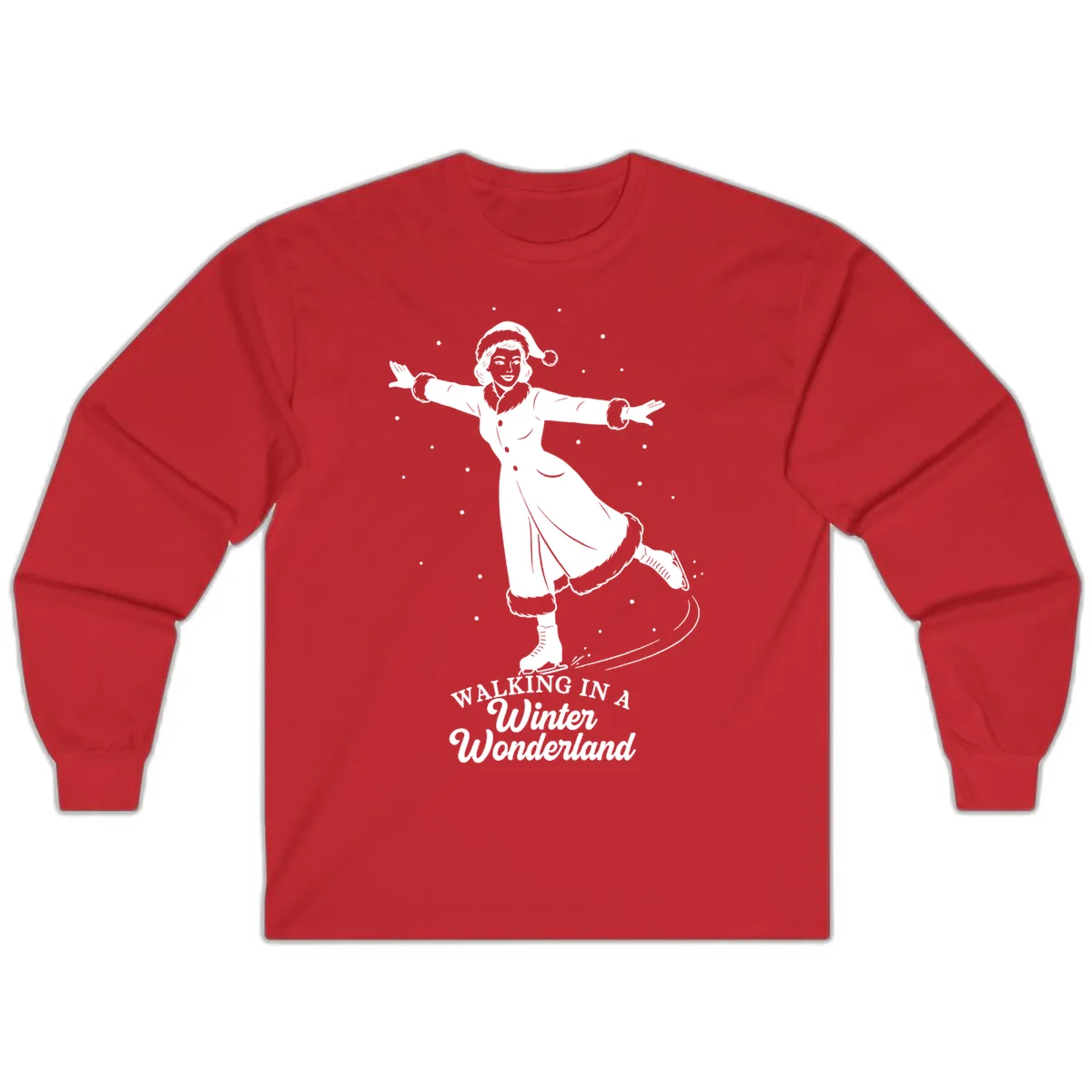 Skater In Winter Wonderland Long Sleeve in Red