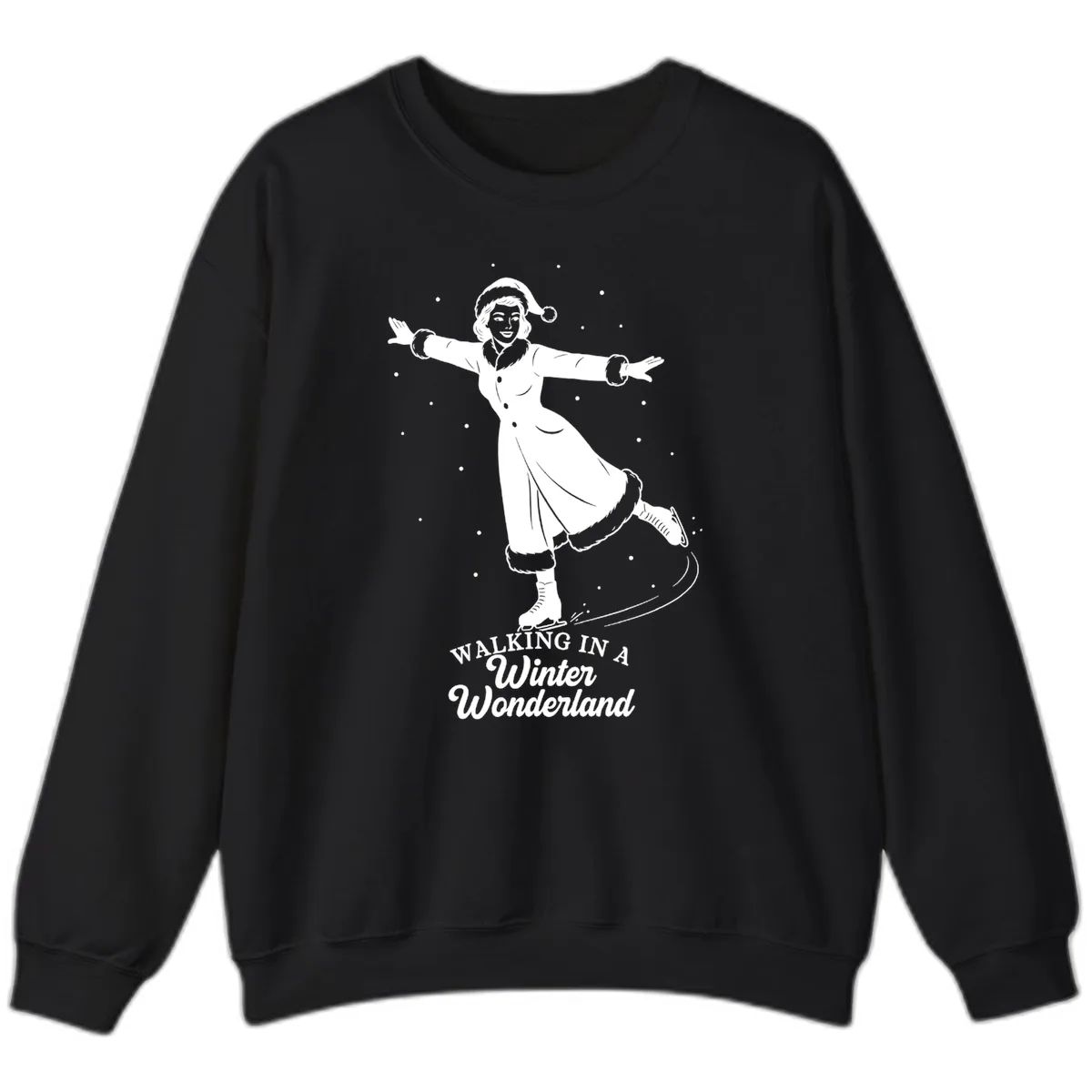 Skater In Winter Wonderland Sweatshirt in Black