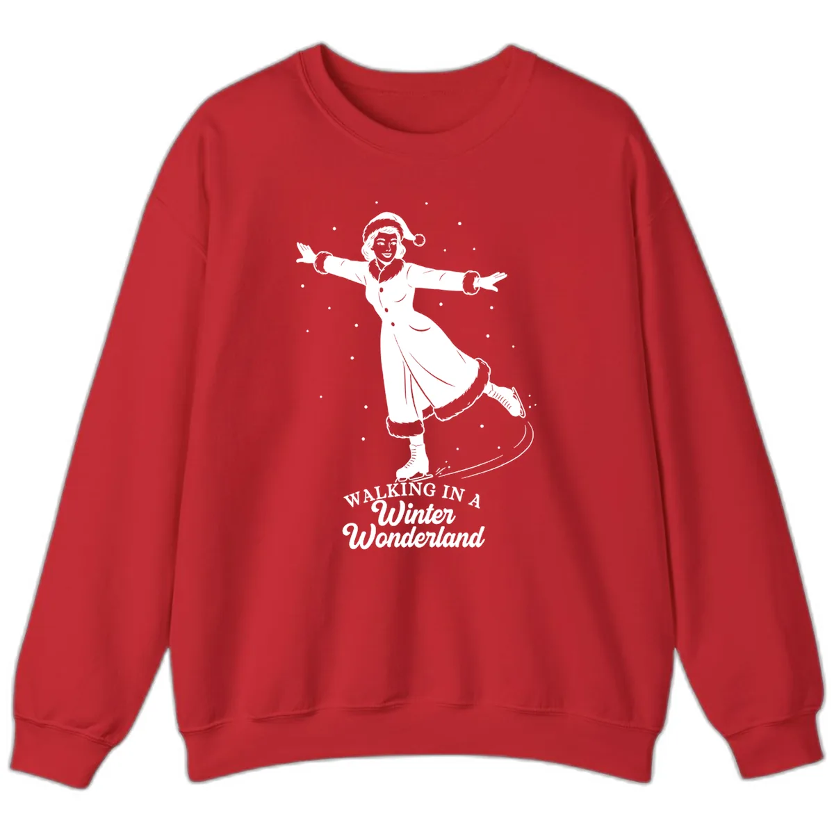 Skater In Winter Wonderland Sweatshirt in Red