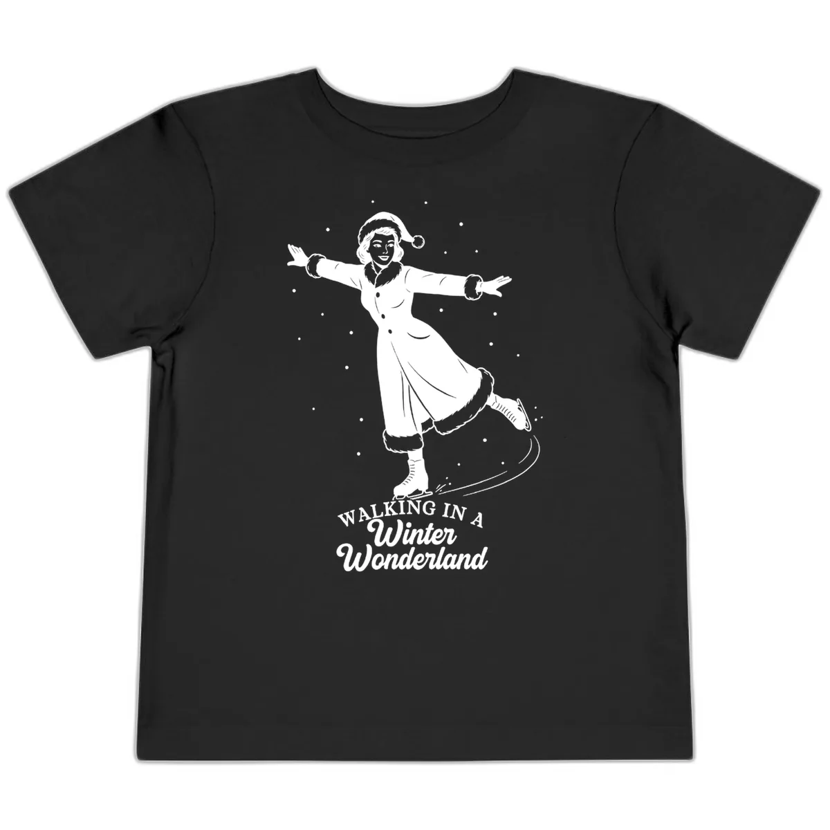 Skater In Winter Wonderland Toddler T-Shirt in Black