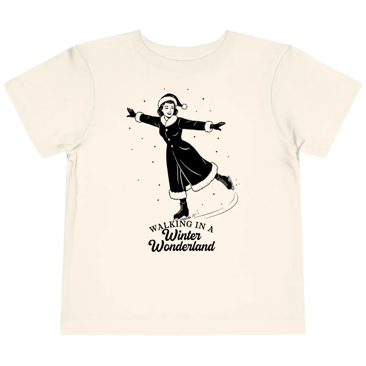 Skater In Winter Wonderland Toddler T-Shirt in Natural