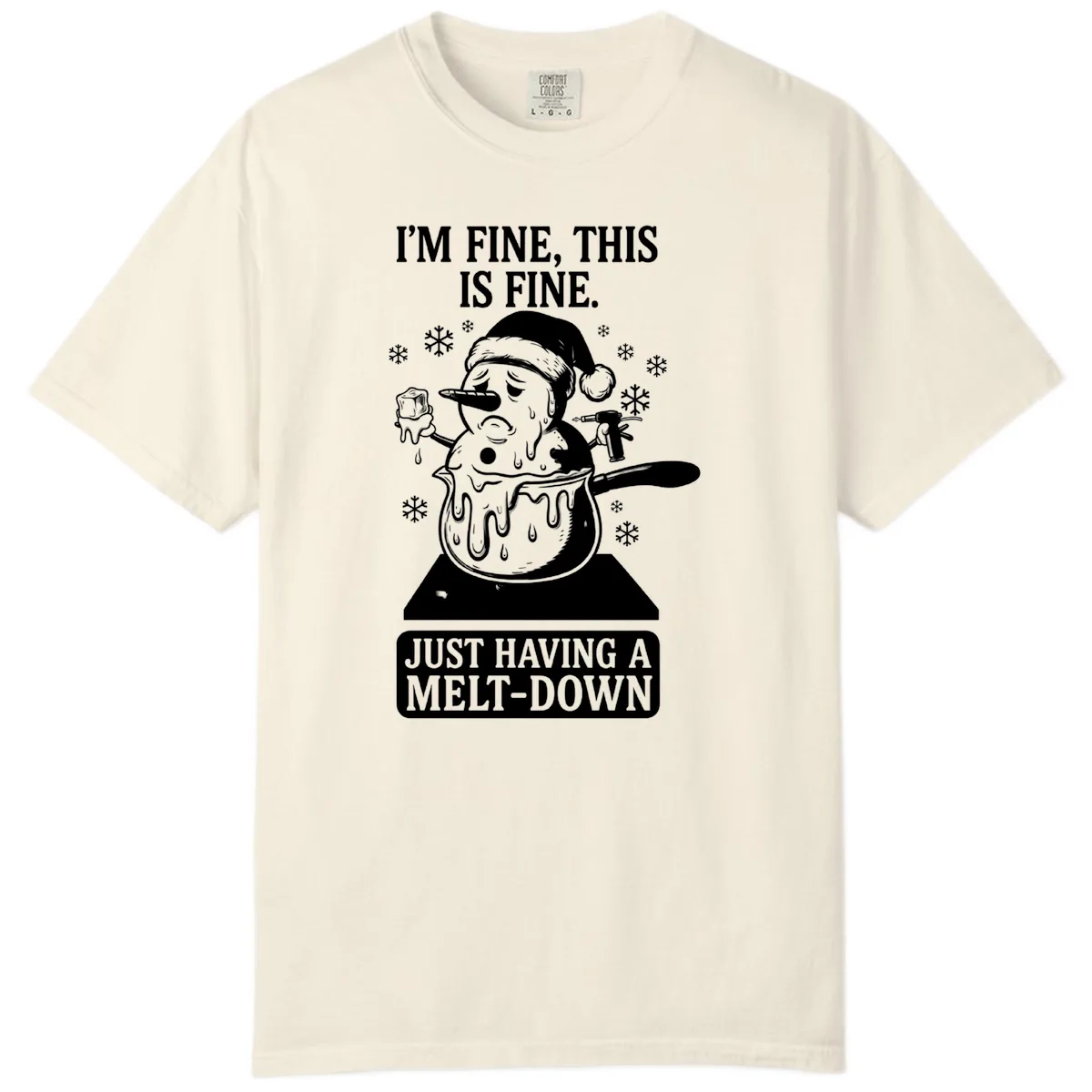 Melting Snowman Meltdown Comfort Color in Ivory