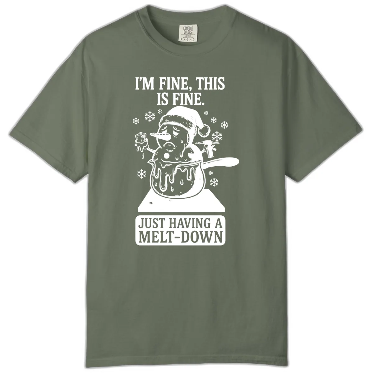 Melting Snowman Meltdown Comfort Color in Moss