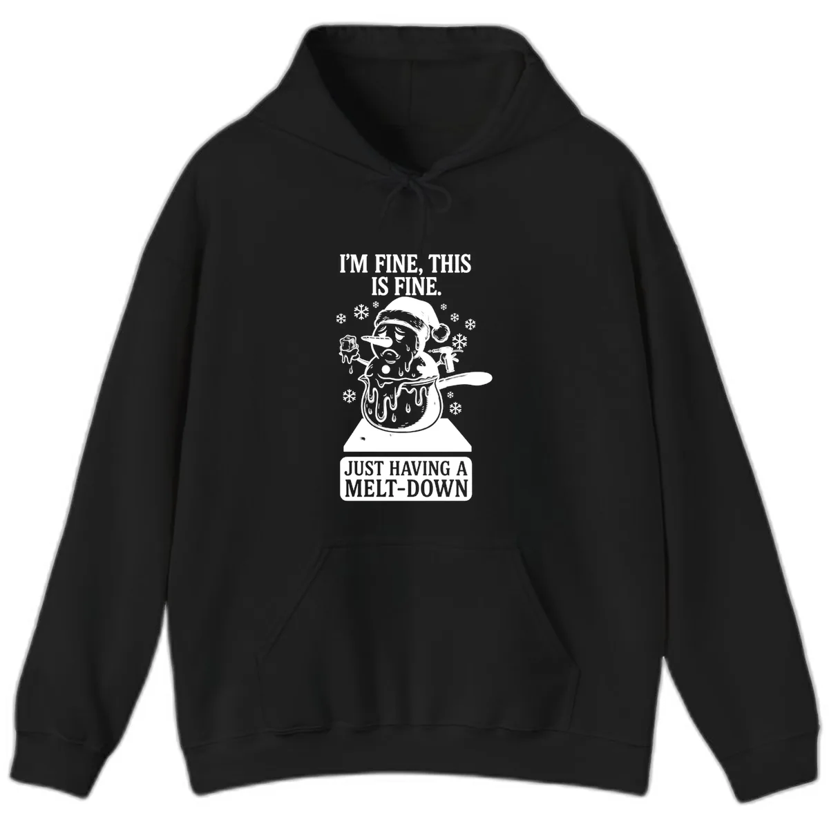 Melting Snowman Meltdown Hoodie in Black