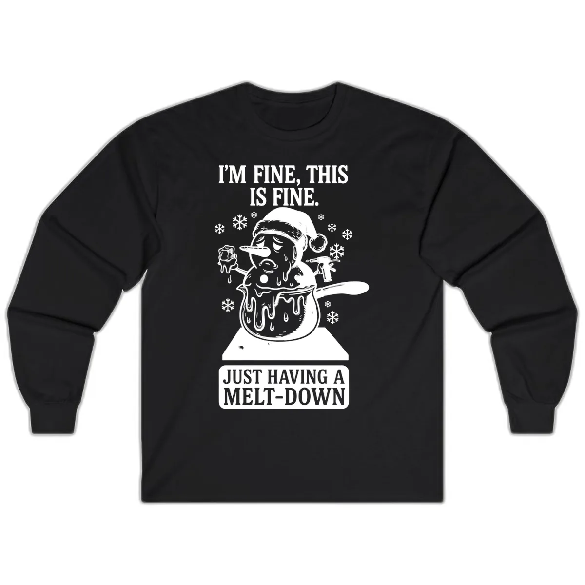 Melting Snowman Meltdown Long Sleeve in Black