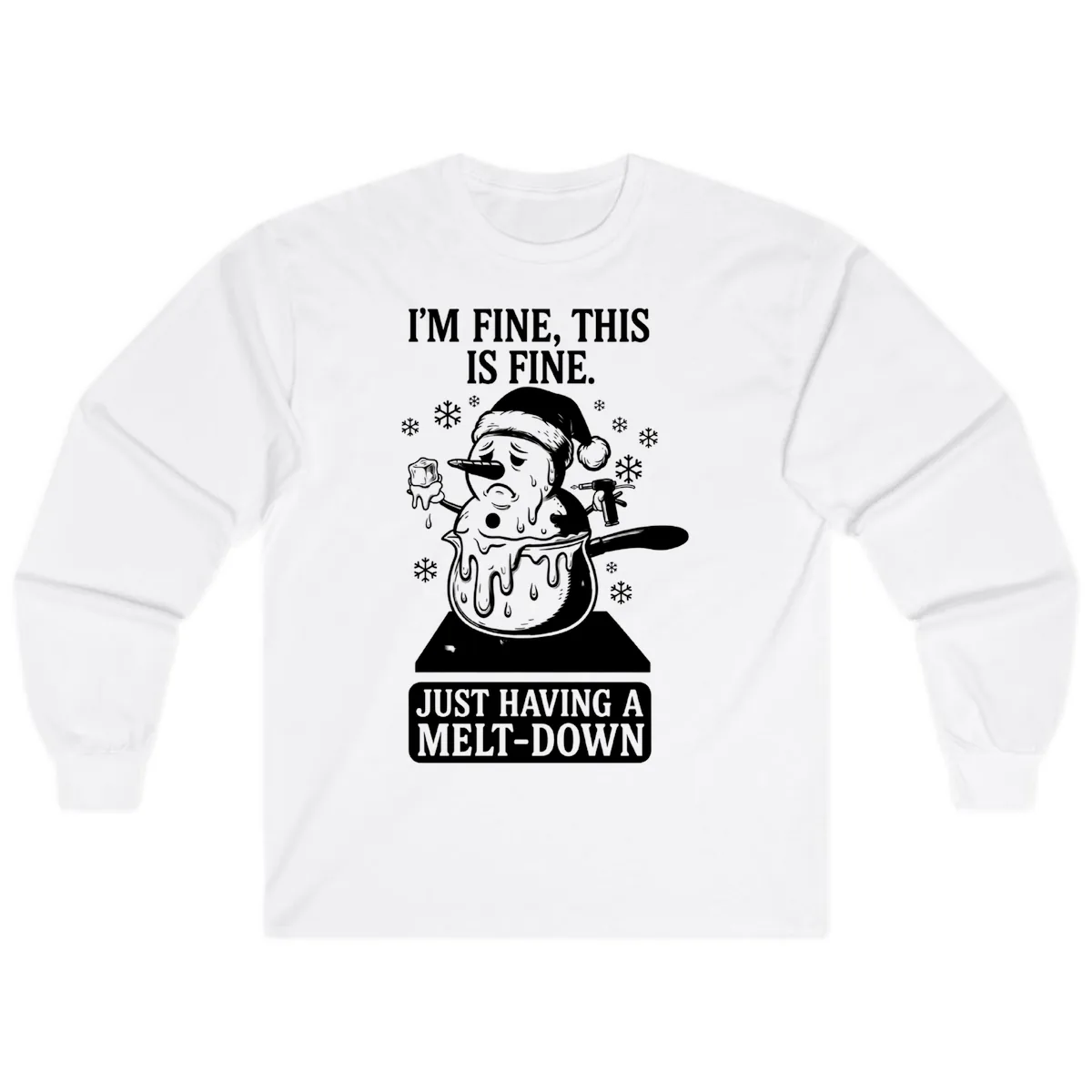 Melting Snowman Meltdown Long Sleeve in White