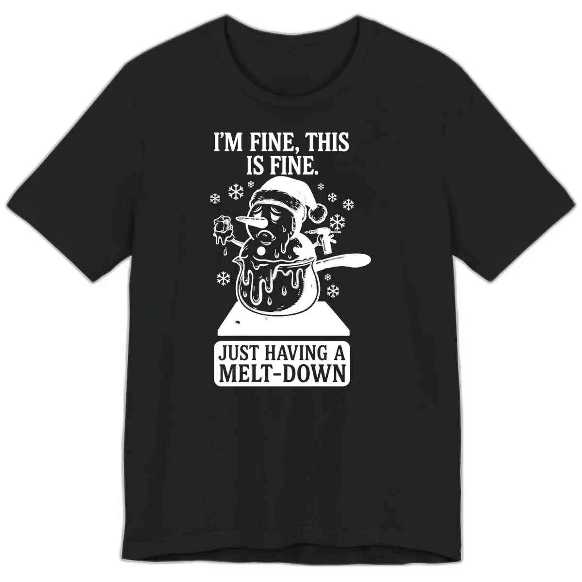 Melting Snowman Meltdown Premium T-Shirt in Black