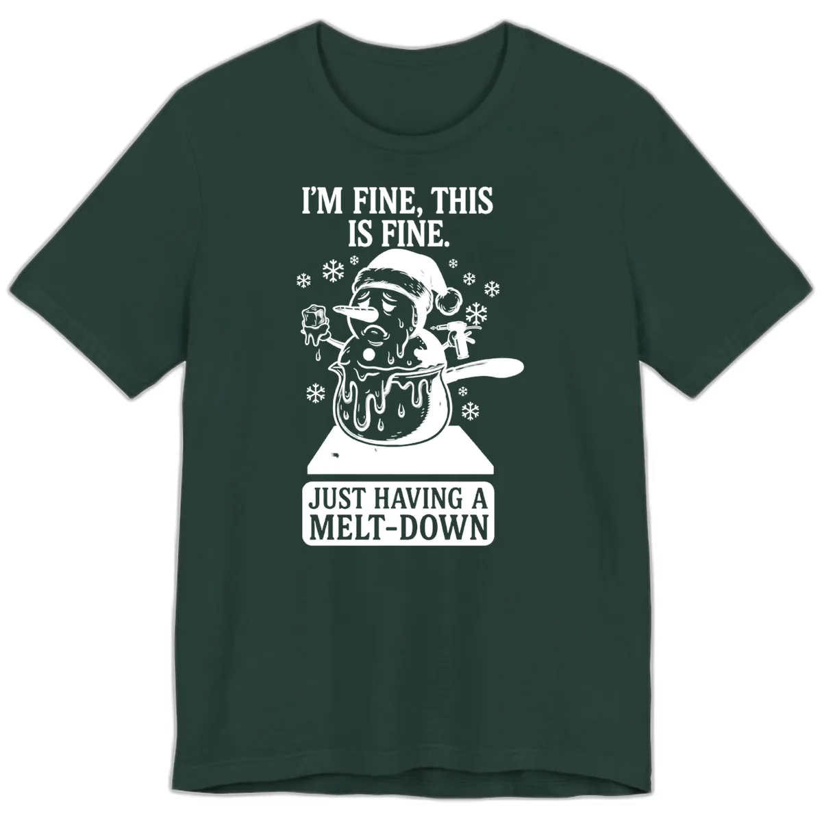 Melting Snowman Meltdown Premium T-Shirt in Forest