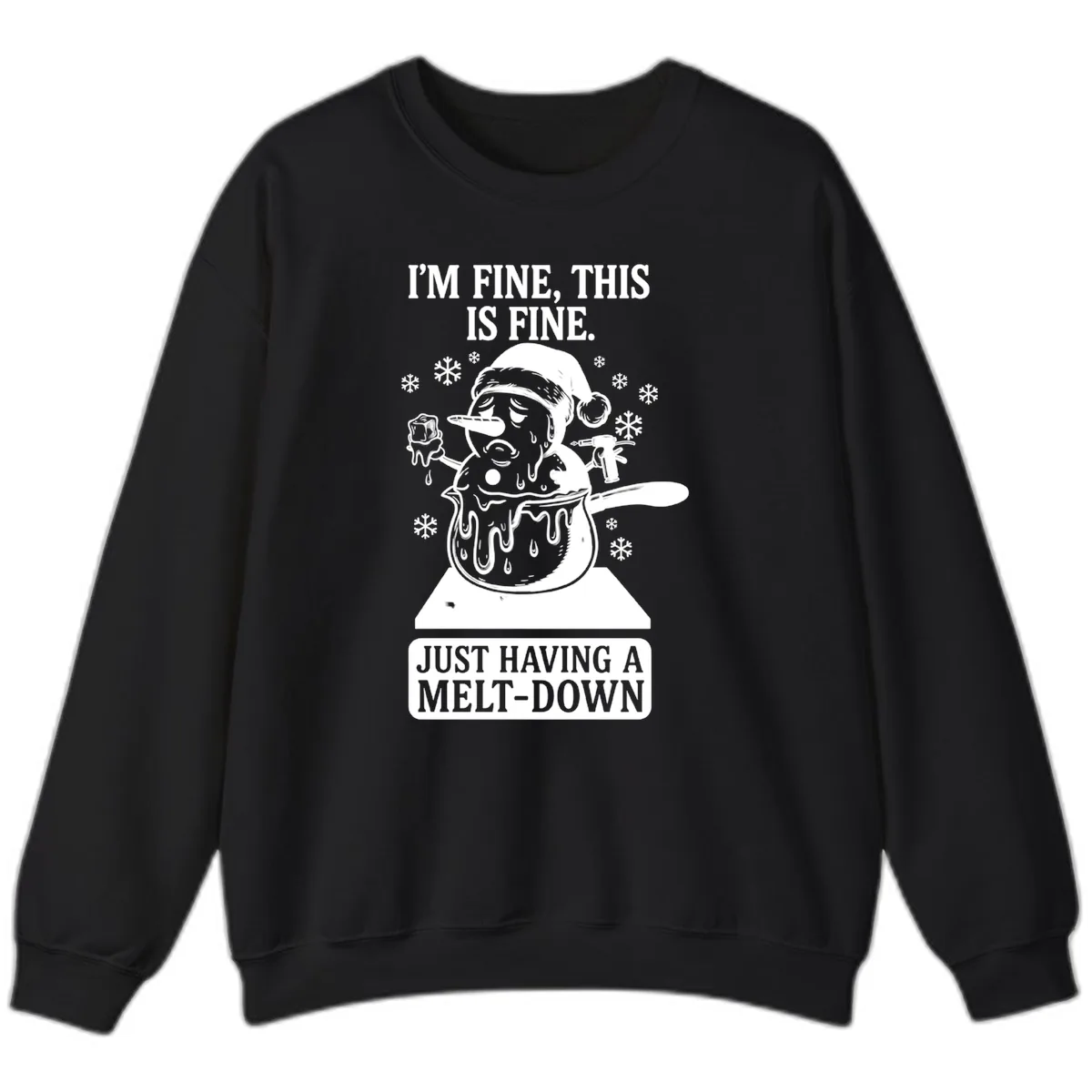 Melting Snowman Meltdown Sweatshirt in Black
