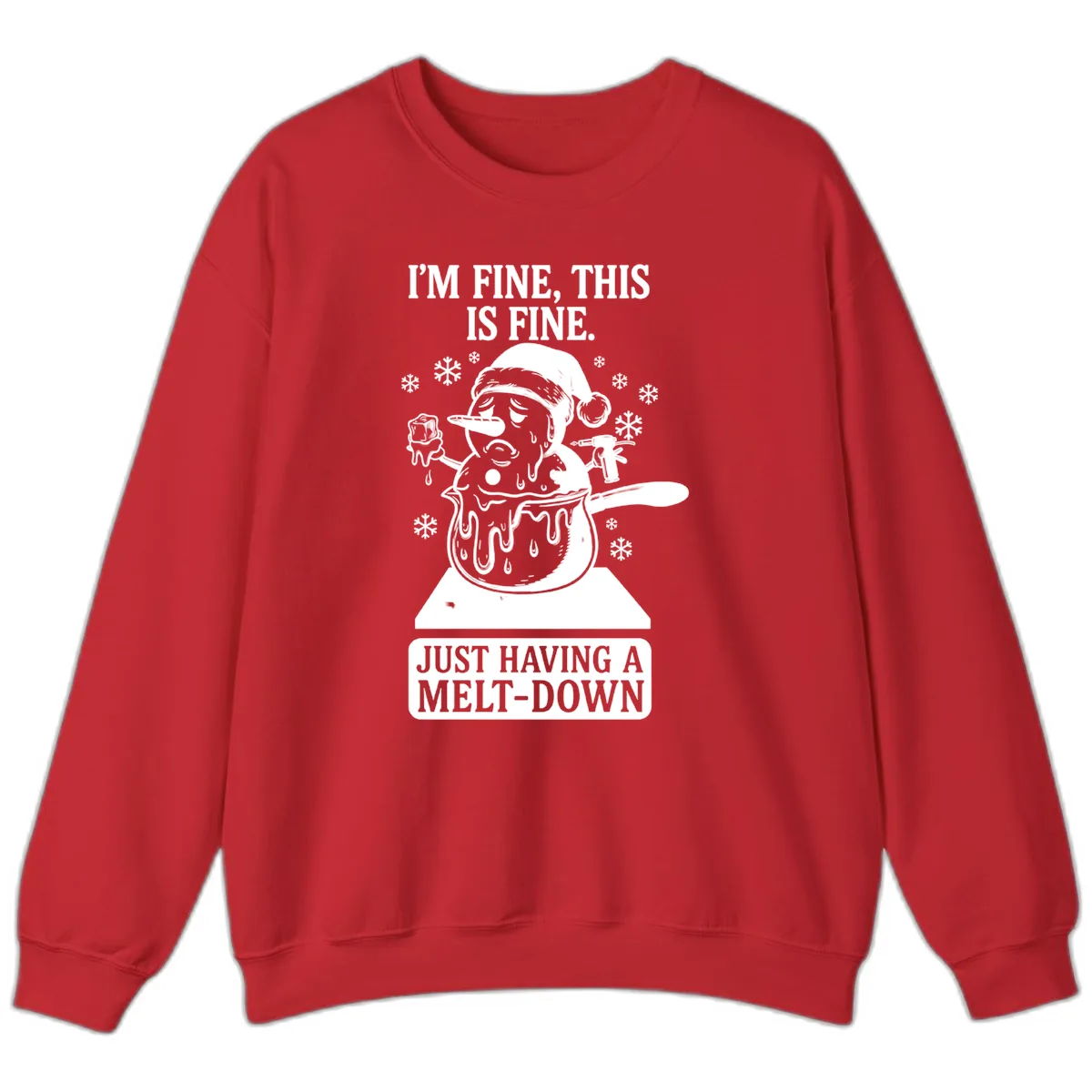 Melting Snowman Meltdown Sweatshirt in Red