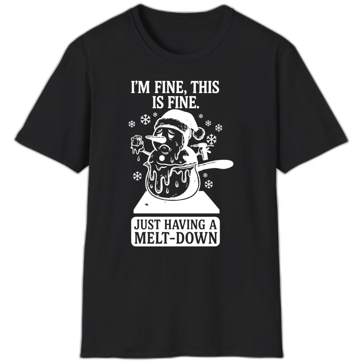 Melting Snowman Meltdown T-Shirt in Black
